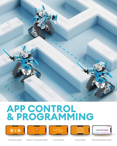 Image of Opmind 5 in 1 STEM RC Robot Building Kit, 408PCS APP & Remote Control Blocks DIY Engineering Robotics, Erector Science Set for Kids Age 6 7 8 9 10 11 12+, Educational Learn Toys Gift for Boys & Girls