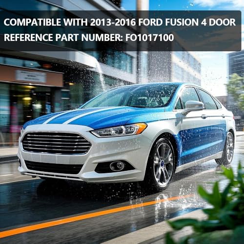 Image of PIT66 Front Lower Air Dam Deflector, Fit Ford Fusion 2013-2016 | Front Bumper Lower Valance Panel Replacement, Driver & Passenger Side Set, LH & RH Included, Replaces OEM FO1017100