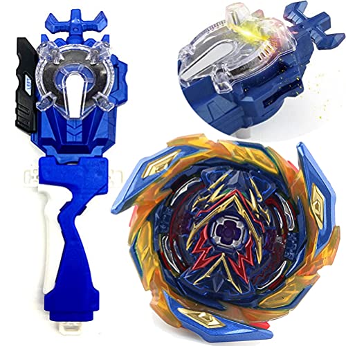 Mopogool Left Right Sparking Launcher Bey Burst Evolution Turbo Blades Battling Top Blue String Launcher Grip B-163 Booster SuperKing Brave Valkyrie.Ev'2A Starter Set Gaming Spinning Toy Gift for Boy