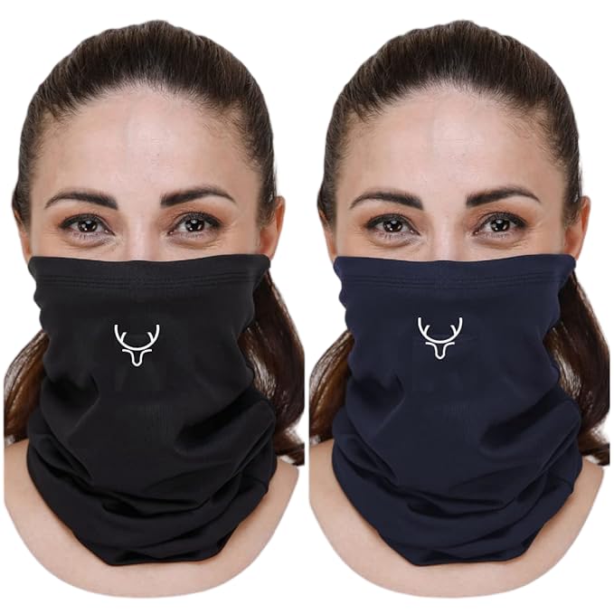 Bamboo Bandana Headband and Face Mask for Men & Women | Super Soft | Odour-free & Breathable | Durable & Multipurpose BLACK & NAVY BLUE Bandana Mask for Dust, Pollution & UV Protection 02 pc-image-15