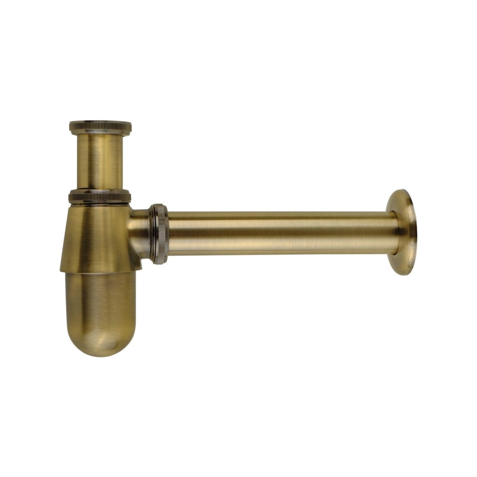 RAHBI Luksusowy syfon typu P-Trap w starym stylu z litego mosiądzu, syfon ścienny z rurką hydrauliczną z umywalką leisurely (Color : Brushed Bronze)
