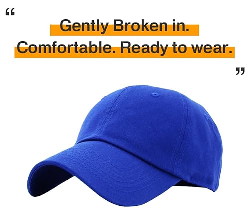 Kb-Low Roy Classic Cotton Dad Hat Adjustable Plain Cap. Polo Style Low Profile (Unstructured) (Classic) Royal Adjustable #TOP3