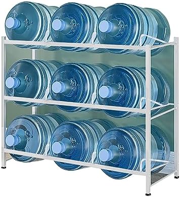 Heavy Duty Water Jug Holder - Stackable Storage Rack for Water Bottles & Coolers, Large Capacity Double Row Organizer, Durable Water Dispenser Stand, Perfect for Home & Office
