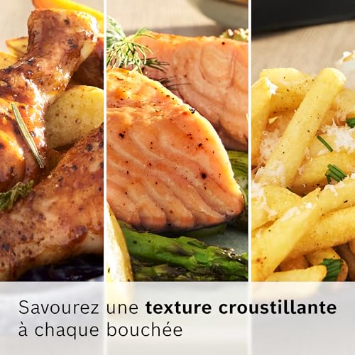 Bosch Air Fryer Série 4, MAF462B0, Friteuse sans huile, 6,1 L, 7 programmes, double chauffe, fonctions décongélation et maintien au chaud, écran tactile, cuisson jusqu’à 65% plus rapide, noir – Image 5