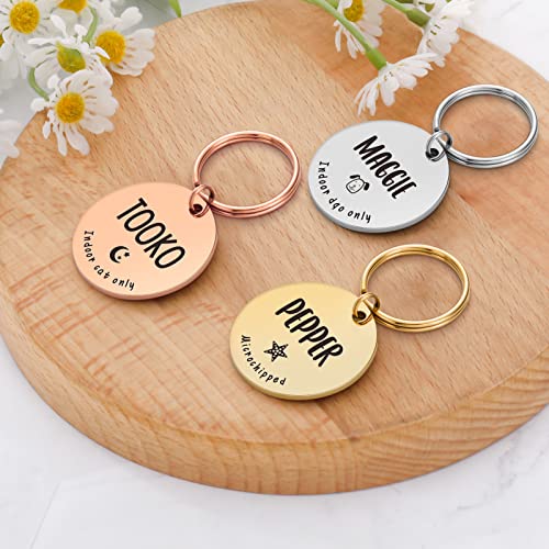 Jatebi Stainless Steel Pet Id Tag Dog Tags Personalized Front And Back Engraving Custom Cat Id Tags Personalized Dog Name Tag Cute Pet Tags For Collars Glossy Dog Tags(X-Small Black) #TOP4