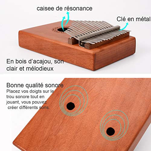 ZITFRI Kalimba Instrument Kalimba Pouce Piano 17 Cles Instrument de Musique du Monde Piano a Doigt Kalimba Africain pour… - Les Beatles, Paul McCartney, John Lennon, RIngo Starr, George Harrison ZITFRI Kalimba Instrument Kalimba Pouce Piano 17 Cles Instrument de Musique du Monde Piano a Doigt Kalimba Africain pour… – Image 6