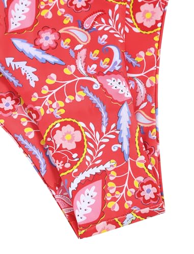 Image of ZAFUL Women's Bandeau Bikini O Ring Strapless Tie Back High Cut Two Piece Swimsuit Bathing Suits