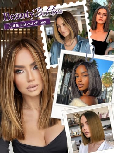 NOSTALGIA Glueless Wig for Women Natural Black Short Straight Lace Wig - image 4