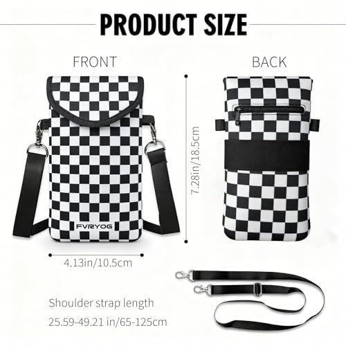 Image of Neoprene Phone Sleeve Pouch Case Bag for Men Women w /Crossbody Strap /Neck Lanyard for iPhone 17 /16 /15 /14 Pro Max, Samsung S25,Pixel 10