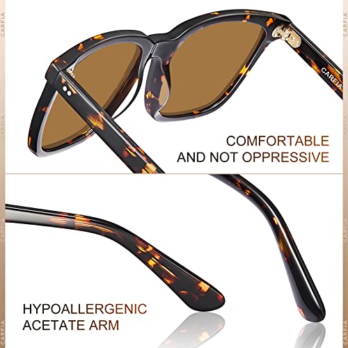 Image of CARFIA Acetate Polarized Sunglasses for Men UV400 Protection Classic Retro Square Shades Driving Glasses