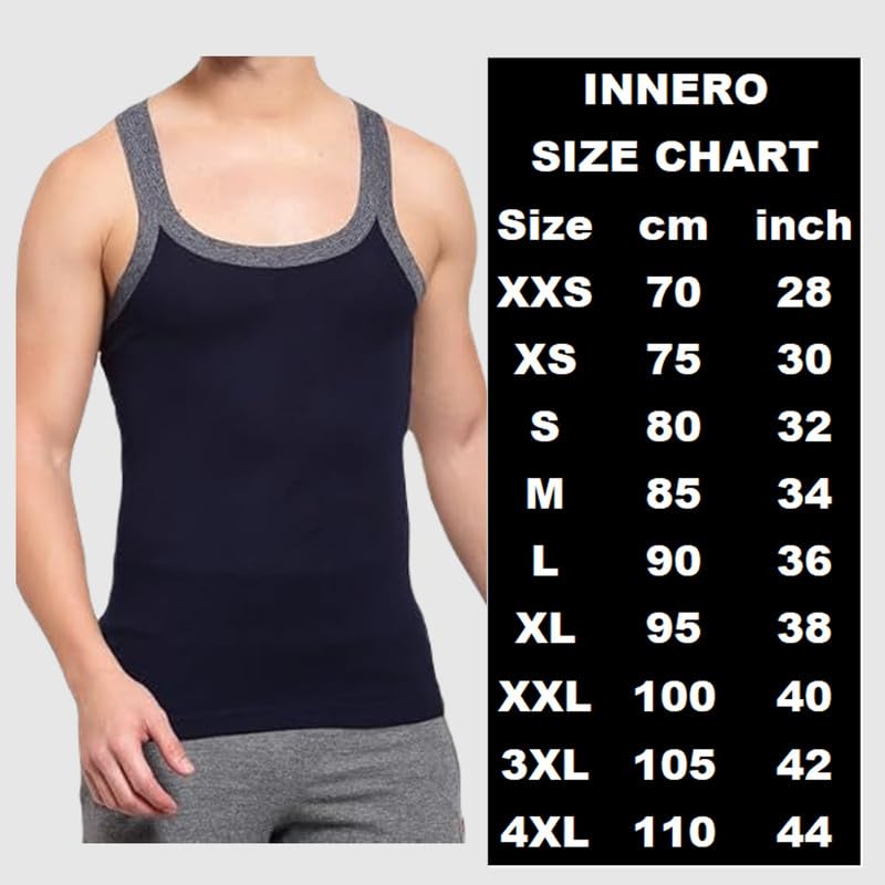 Image of INNERO Black Gym Vest for Men, Stylish Undershirt, Trending Baniyan