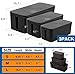 [Set of Three] Cable Management Boxes Organizer, Large Storage Wires Keeper Holder for Desk, TV, Computer, USB Hub, System to Cover and Hide & Power Strips & Cords (Black)
