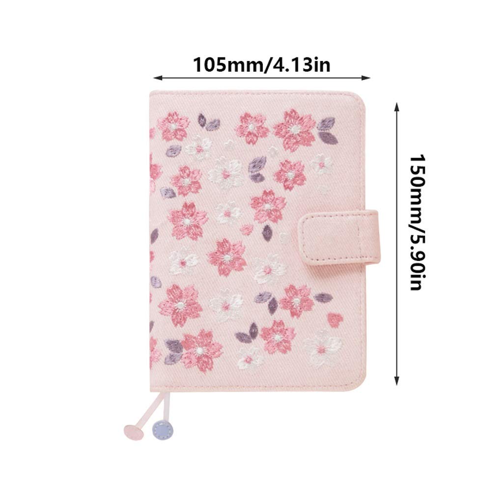 Journal taccuino Set Giornale Cute Ploth Ricamo A6 Notebook Antique Creativo Semplice Blocco Note Art Squisita Diario di Viaggio Affari dell'ufficio Scolastico (Color : Pink)