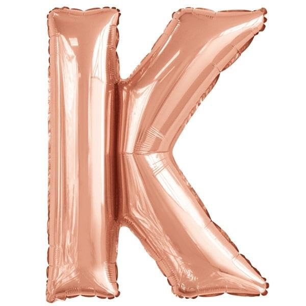 Amscan 9911473 - Rose Gold Letter K SuperShape Foil Balloon - 39"