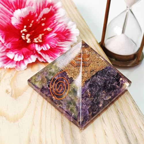 Image of Amethyst Crystal Pyramid | 2 Inch | Feng Shui & Vastu Correction | Crystal Pyramid for Positive Energy, Meditation, Health | Home & Office Decor | Gift | Study Table