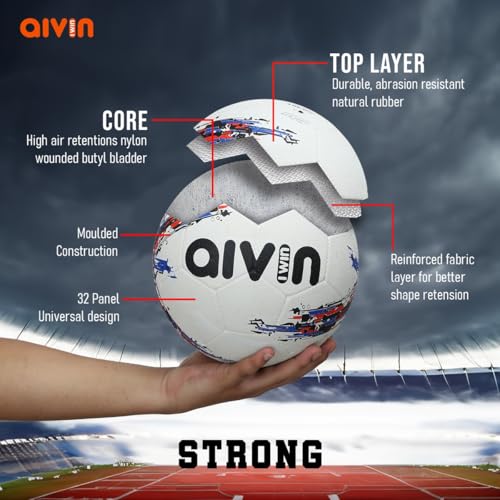 Image of Aivin Strong Football Size 5 Rubber Moulded Soccer Ball Men Women