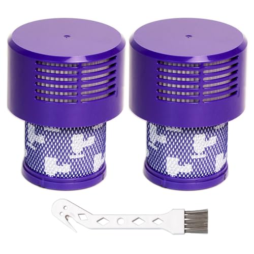 2 Pack HEPA Replacement for Dyson V10 Filter Cyclone Series V10 Animal V10 Absolute V10 Total Clean SV12 Vacuum Cleaner Compatible with Dyson No. 969082-01 Filter Parts Reusable and Washable