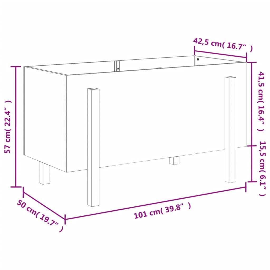 Arriate Elevado de Madera de Pino Maciza para Huerto Urbano, Jardineras de Exterior con Amplio Espacio para Plantas, Verduras y Hierbas Aromáticas en Jardín,