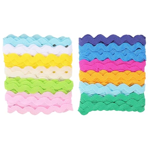 exceart 2 ric rac ribbon roll 8mm rick rack trim braid woven trim ribbon tape for sewing wrapping crafting wedding baby shower party sewing rick rack decoration ric rac 6 yards