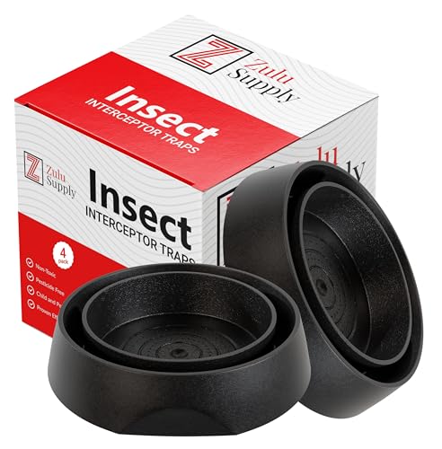 Comparison: Z Best Pest Control 3 Zulu Supply Bed Bug Interceptors, Traps, 4 Pack, Black, Bedbug Monitor, Insect Detector for Bed Legs or Furniture (Black 4-Pack)
