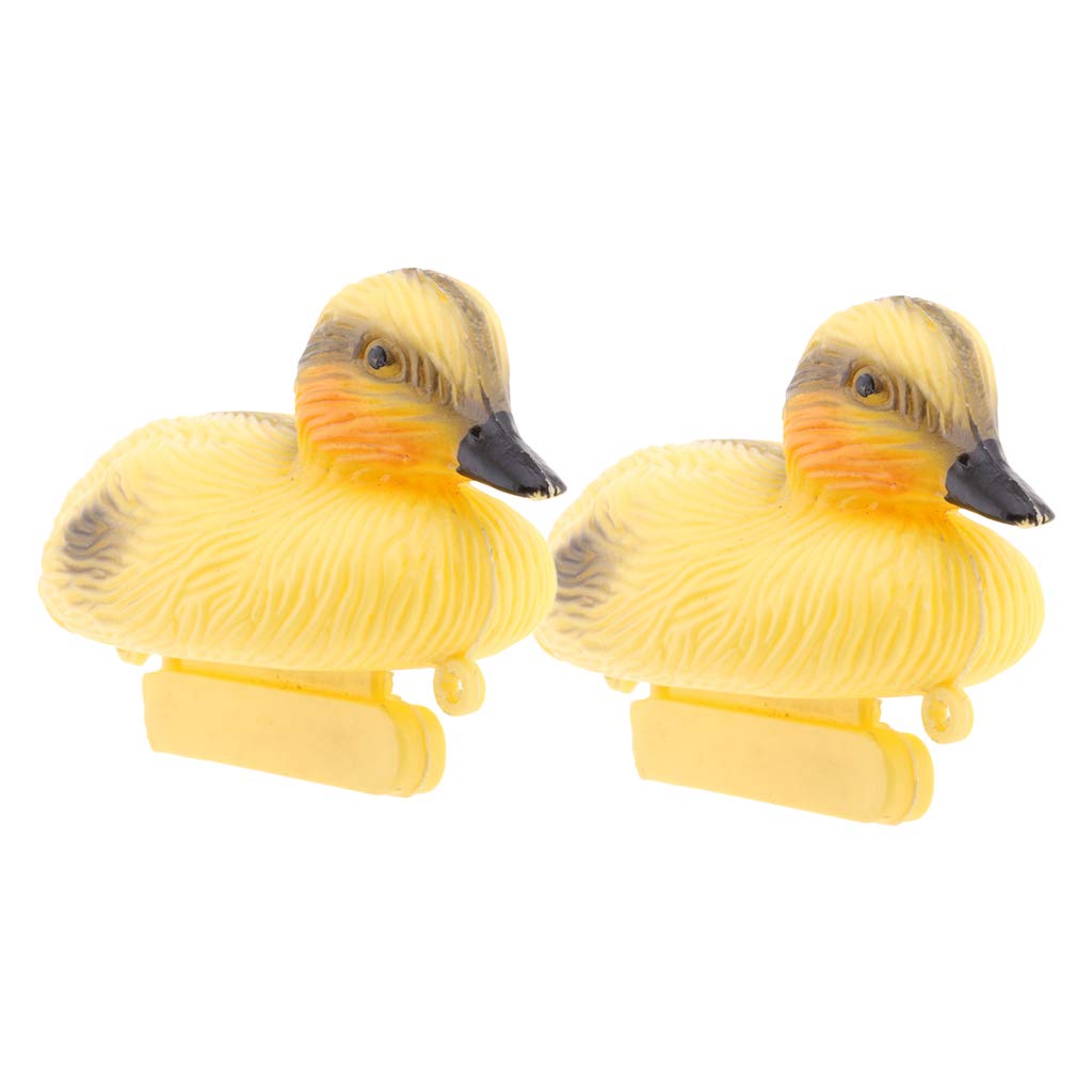Fenteer 2Pack Plastic Baby Duck Floating Decoy Yellow Ducks Outdoor Garden Pond Ornament, 13x 8x 8cm