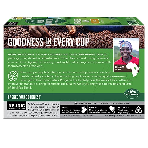 Image of Green Mountain Coffee Roasters Breakfast Blend Single-Serve Keurig K-Cup Pods, Light Roast Coffee, 12 Count