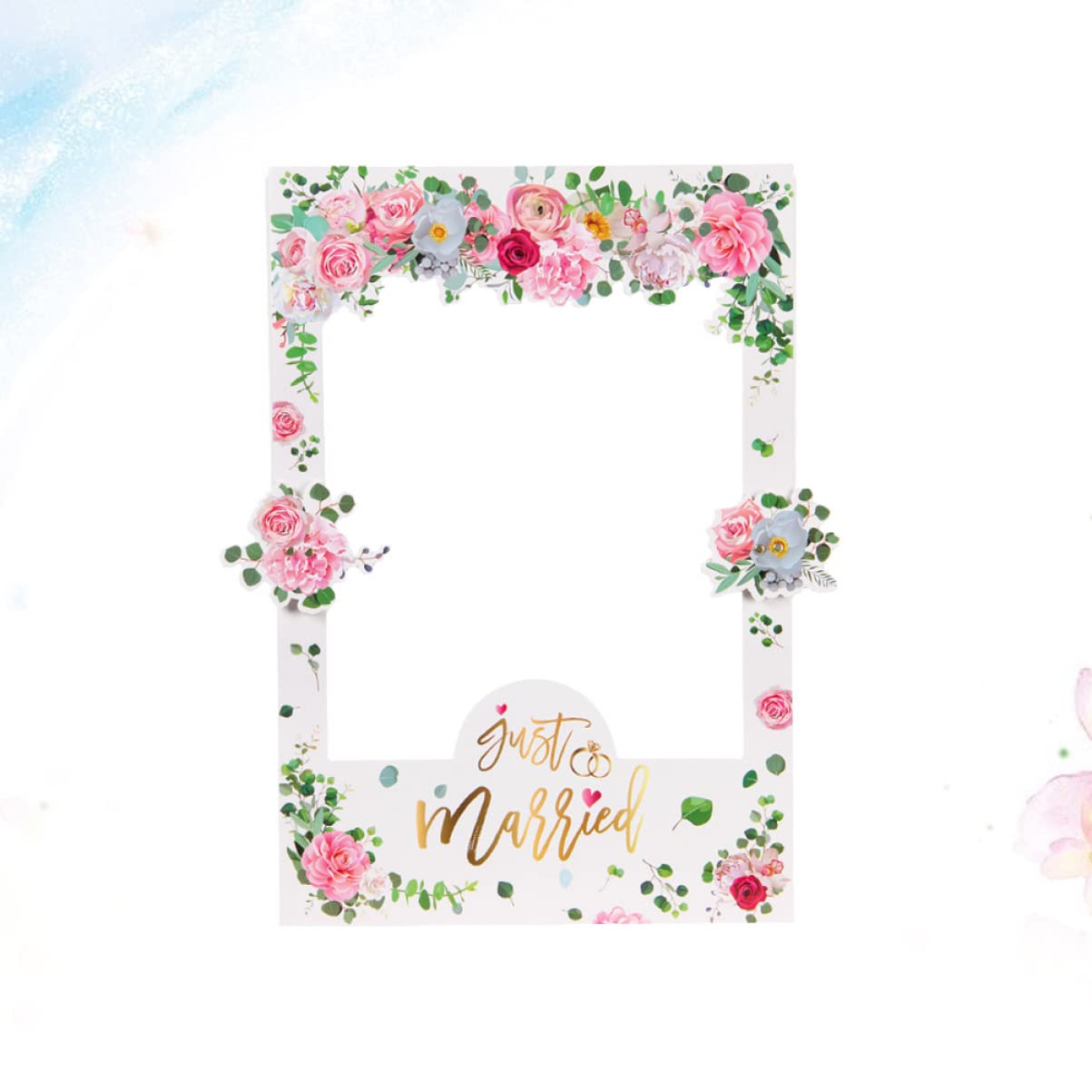 Abaodam 2stücke Floral Paper Photo Frame Für Hochzeiten Romantische Fotorequisiten Für Fotoautomaten Hochzeitsfeiern Und Stabiler Und Bilderrahmen Für Unvergessliche Erinnerungen