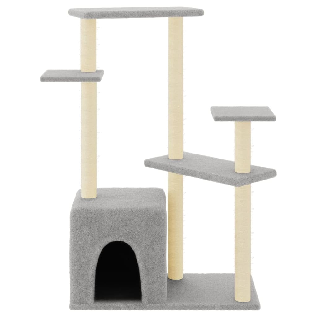 Rascador para Gatos con Postes de sisal Gris Claro 107,5 cm, LAPOOH Rascador Gato, Arbol Rascador para Gatos, Gatos Accesorios, Torre Gatos, Arranhador para Gatos, Casa para Gatos