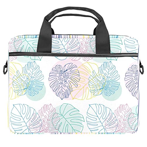 Sacoche pour ordinateur 13 à 14.5 pouces imperméable à motif feuilles tropicales