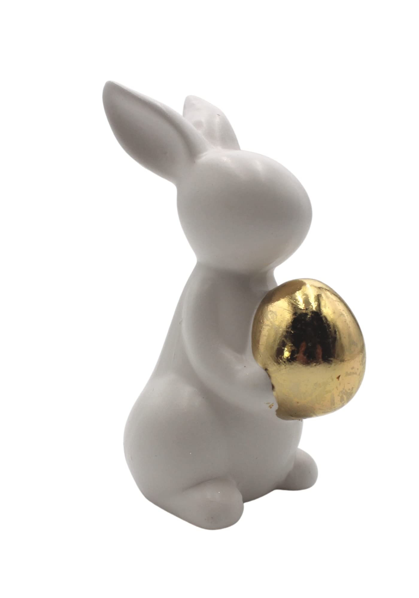 Œuf Doré En Céramique Dekohelden24 - Décoration Élégante Pâques Et Toute L'Année - Hauteur 7.5 Cm