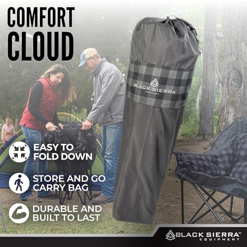 Silla de camping Black Sierra Plush XL acolchada para adultos, asiento plegable sobredimensionado soporte hasta 400 lbs, comodidad con portavasos y bolsa de transporte miniatura 4