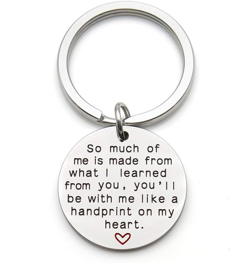 Teacher Gifts Keychain Appreciation Graduation Gift So Much of Me is Made from What I Learned from You Stainless Steel Pendant Keychain Key Ring