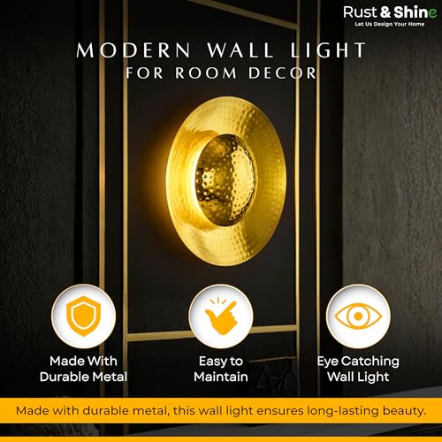 Image of Rust & Shine Decorative Wall Light for Living Room & Bedroom, Modern Wall Lamp for Home Decoration, Wall Mounted Lighting Fixture, Bedside Wall Light, Indoor Fancy Wall Lights for Room