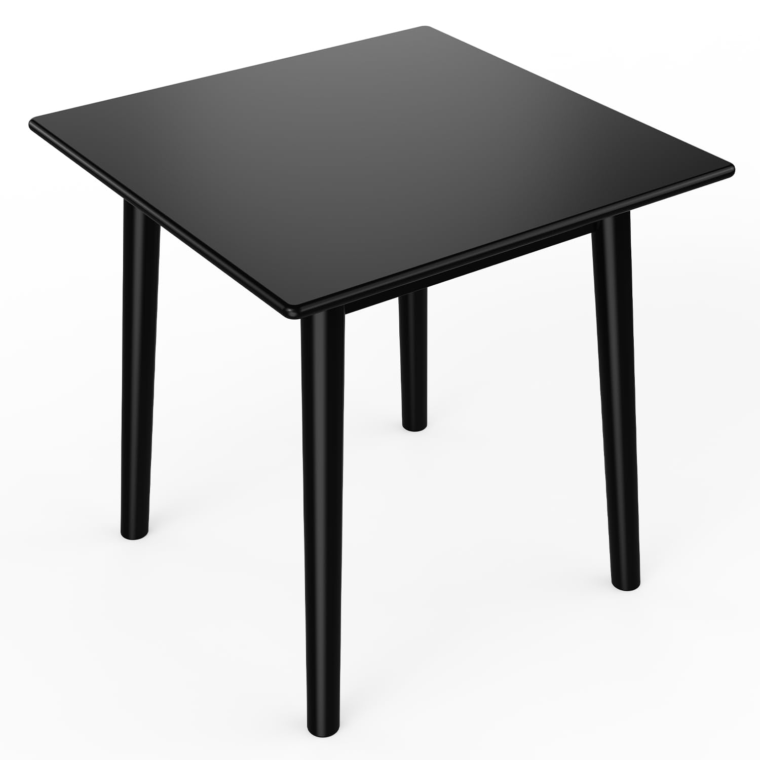 DELAVIN 29.5" Solid Wood Dining Table, Modern Small Dining Table, Square Farmhouse Kitchen Table, Cafe Table for Living Room Dining Room, Easy Assembly, Black