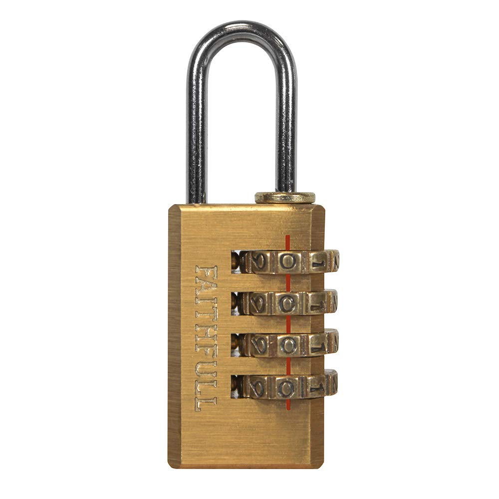 Faithfull Brass Combination Padlock 20mm FAIPLB20COM
