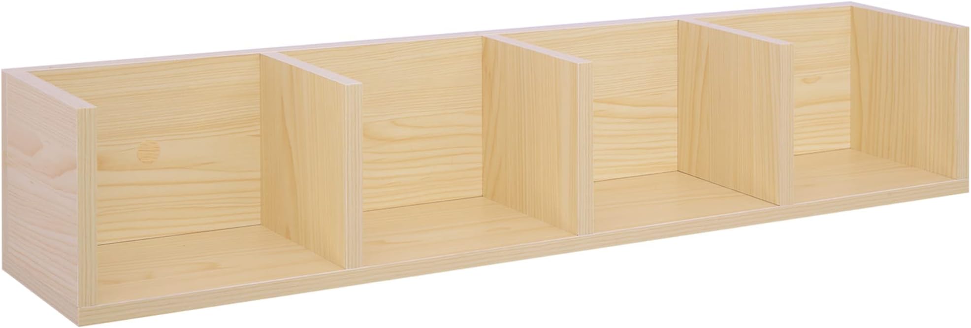 Wall Mount 84 CD / 56 DVD/Bluray/Media Storage Rack 4 Cubes Wooden Shelf Organizer Unit