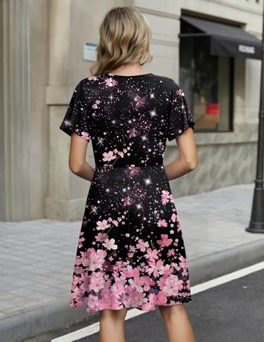 Image of Zeagoo Womens Summer Dresses Wrap V Neck Dress Floral A-Line Ruffle Sleeve Casual Sundress with Pockets 2026