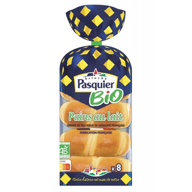 Découvrez: BRIOCHE PASQUIER - Délicieuse Brioche Bio aux 8 Pains au Lait Gourmands 280g Profitez d'un Petit Déjeuner Savoureux et Sain - Le Lot De 4