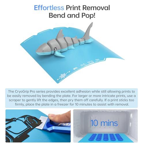 Image of BIQU CryoGrip Pro Frostbite Cold Build Plate for Snap-Maker U1 3D Printer | Spring Steel Sheet, 276X301mm, Room Temperature Printing, Double-Sided