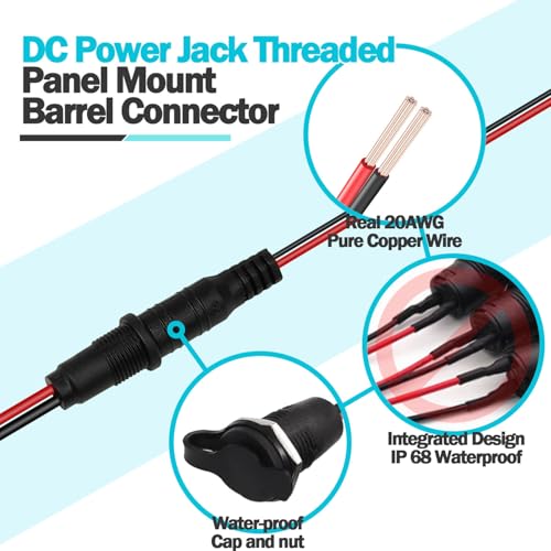 Conector hembra de panel 5.5 x 2.1mm pack x8 miniatura 3