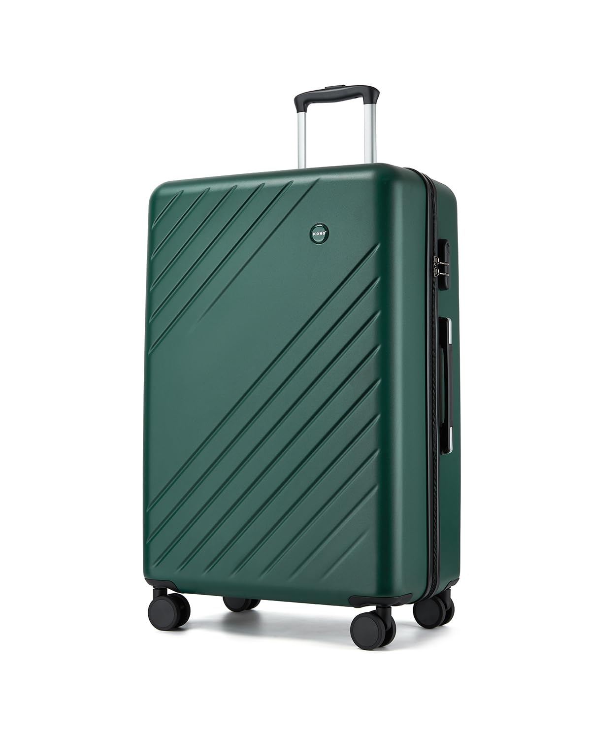 Kono Valise Grande Taille Soute 76.5cm 94L Valise Rigide ABS+PC Anti-salissure Imperméable Léger Résistant à la Compression 360° Roues Silencieuses avec Serrure Extérieure de Sécurité, Vert/Noir - 1