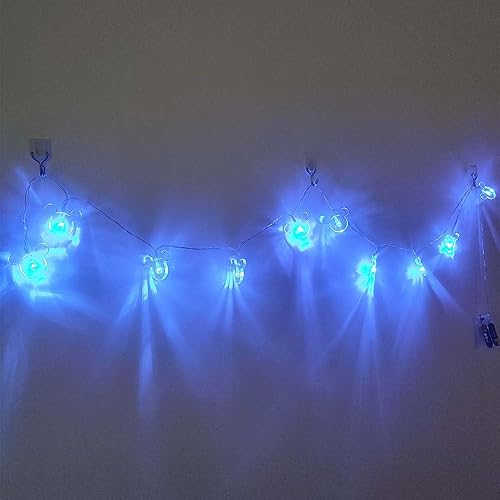 Miniatura 7 de 5.4 ft 10LEDs Decorativos Animales Ratón Animales Noche Luz Romántica Lámpara para el Hogar Interior Dormitorio Fiesta Festival Decoración (azul)