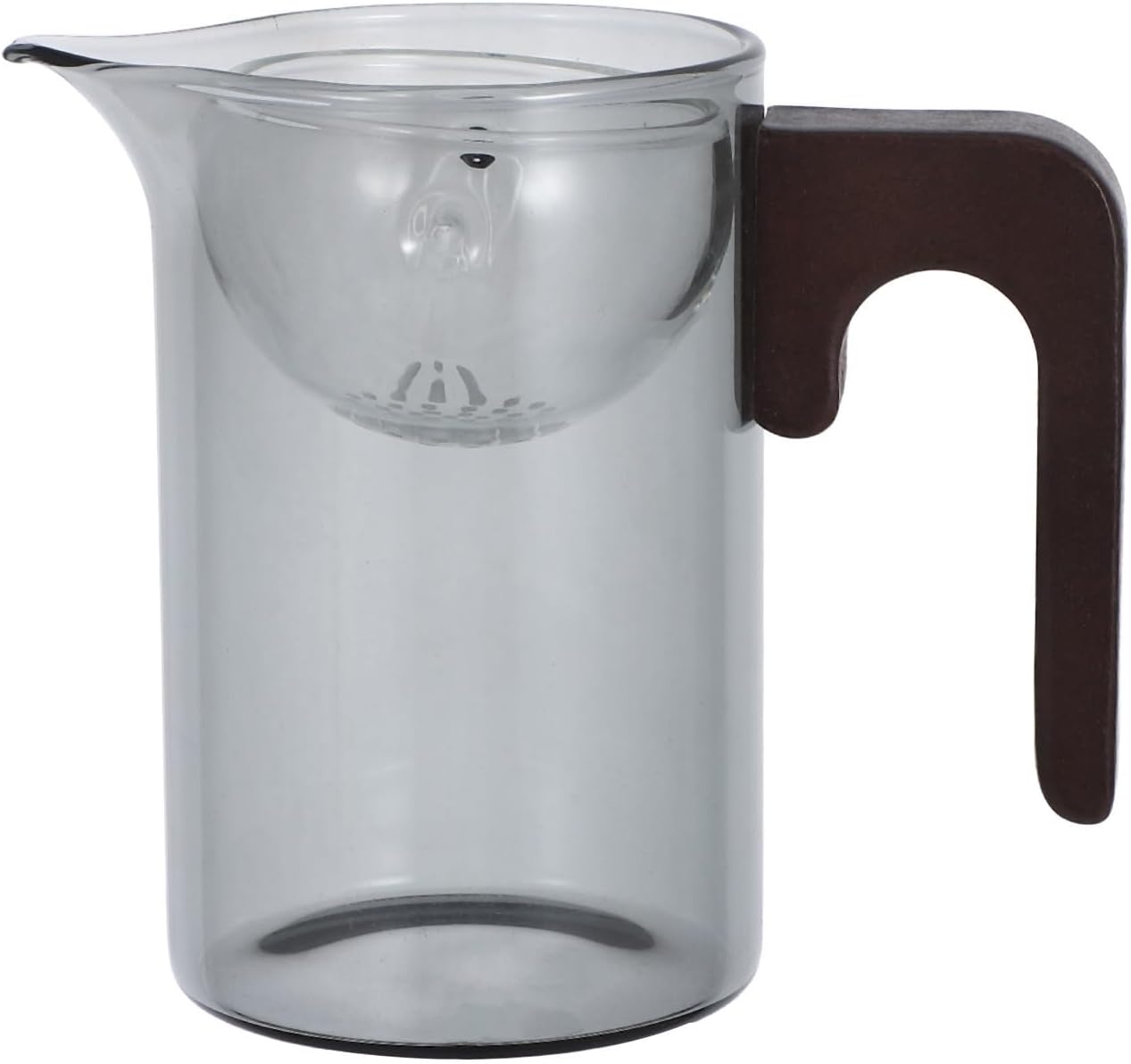 POPETPOP Glass Tea Infuser Mug with Wooden Handle and Fine Filtration, 350ml Borosilicate Glass Cup for Tea Brewing, Suitable for Living Room and Office Sharing