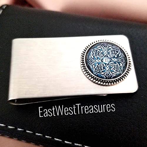 Celtic Cross Money Clip, Steel Metal Wallet Credit Card Holder Gift for Men Handmade by Eastwest Treasures2