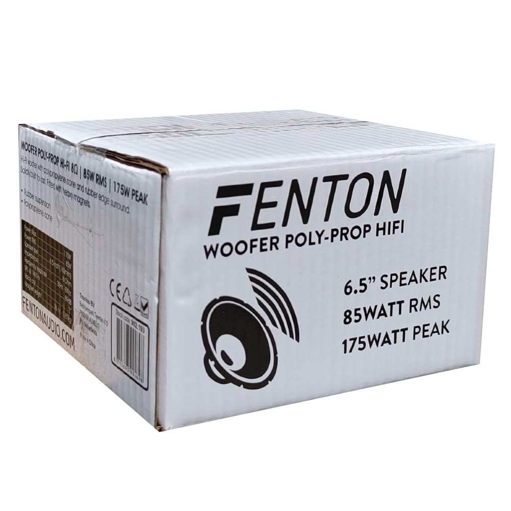 1 FENTON 902.193 WPP16 altoparlante woofer 16,5 cm 165 mm 6,5" 85 watt rms 175 watt max 8 ohm sensibilità 89 db sospensione in gomma, 1 pezzo + 3 adesivi omaggio