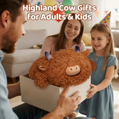 Mewaii Mom's Choice Award | Weighted Stuffed Animals Highland Cow, 4lbs (1.8kg) Weighted Plush, Weighted Teddy Cow Soft Toy for Comfort, 23 Inch(58 cm) Large Cuddly Gift for Kids & Adults - Image 7