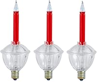 Vista 4 de Novelty Lights Paquete de repuesto de 3 luces tradicionales de Navidad, color rojo con líquido de purpurina plateada, paquete de 3