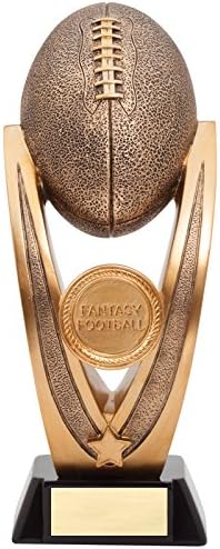 SHOP AWARDS AND GIFTS Customizable 14 Inch Antique Gold Resin Finish Fantasy Football Trophy, Includes Personalization