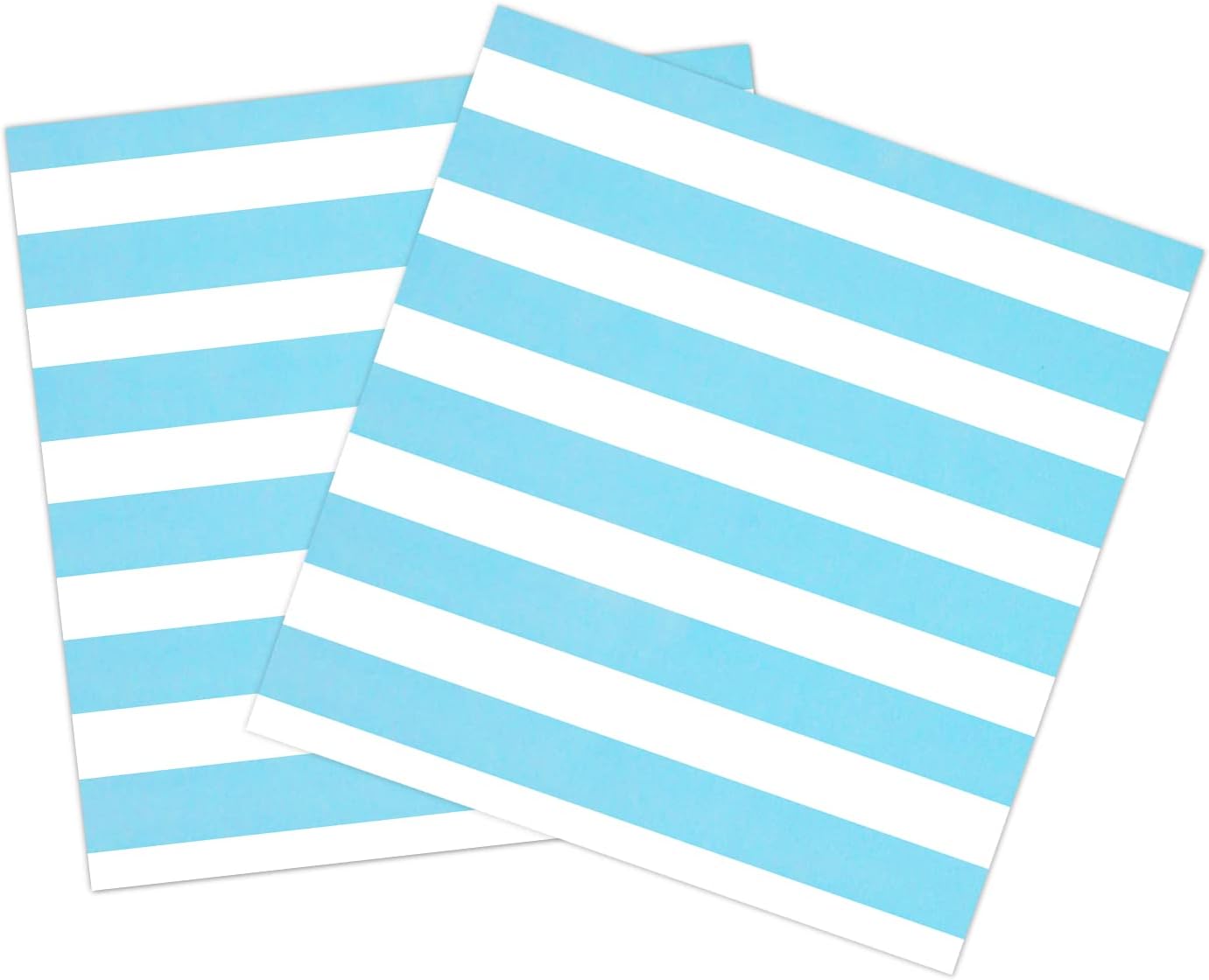 Tenceur 100 Pack Scalloped Party Napkins Mixed Stripe Ice