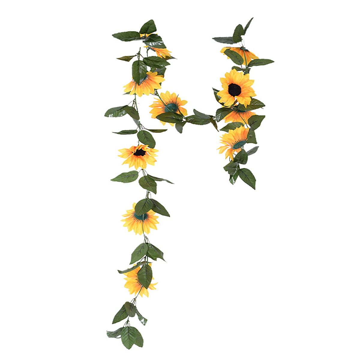 3Pcs 7.3 Ft Artificial Sunflower Vine Silk Flowers with Green Leaves Plants Sunflower Vine Rattan Artificial Vine Garland Sunflower for Wedding Backdrop Arch Table Decor (3pcs/7.3Ft)